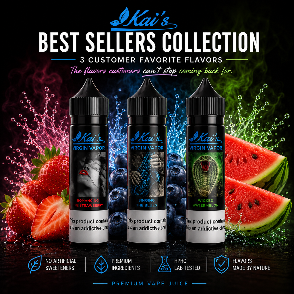 vape juice combo deals Best Sellers Vape Juice Bundle | Clean & Lab-Tested | Kai's Virgin Vapor