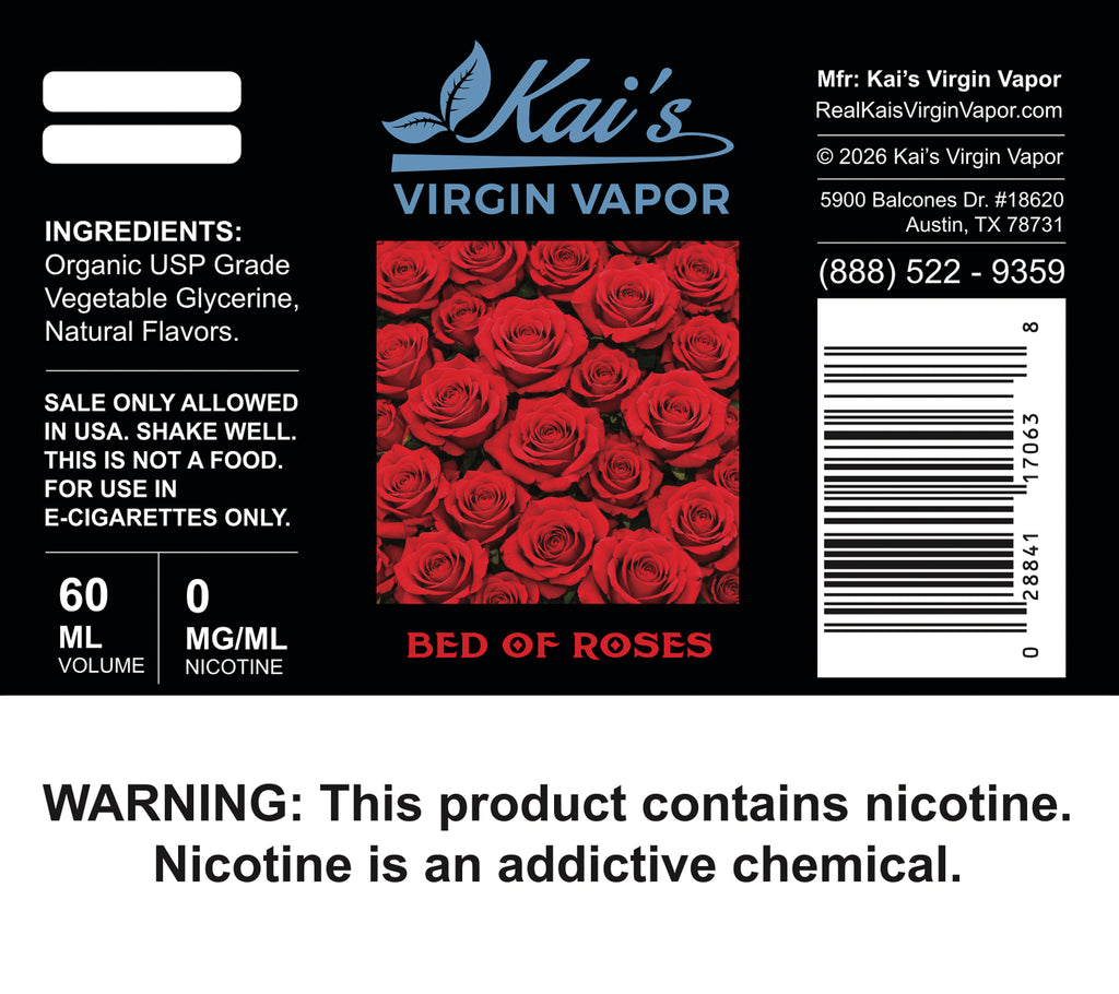 Bed of Roses 60 mL 0 mg Label
