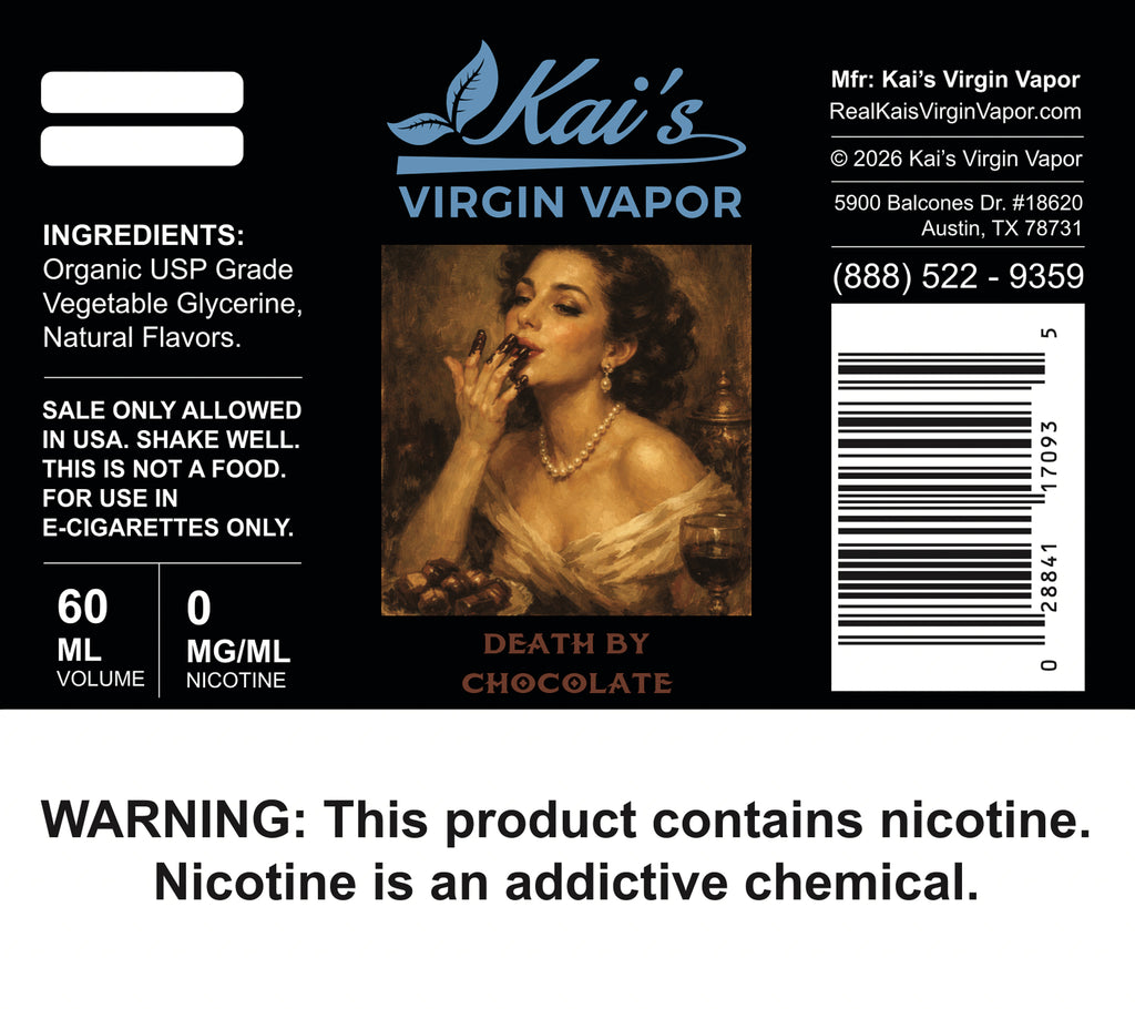 Death by Chocolate 60 mL 0 mg Label