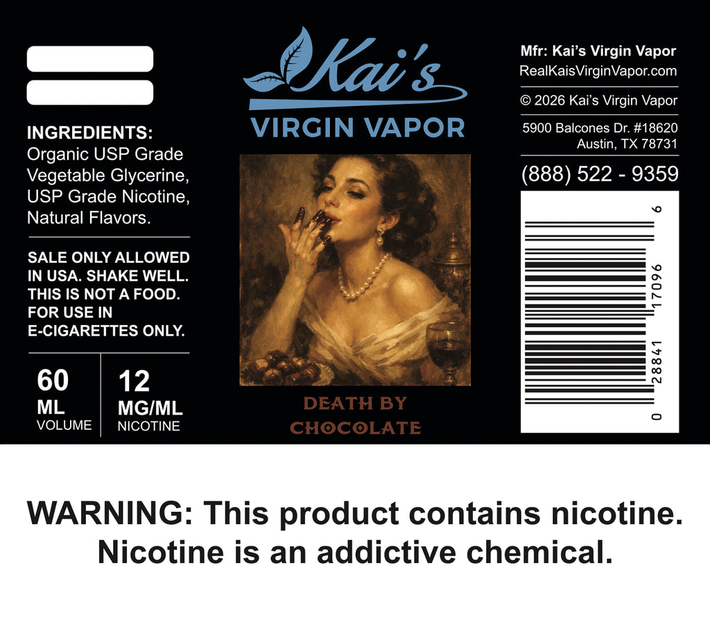 chocolate flavored vape juice Death By Chocolate Organic E-Liquid