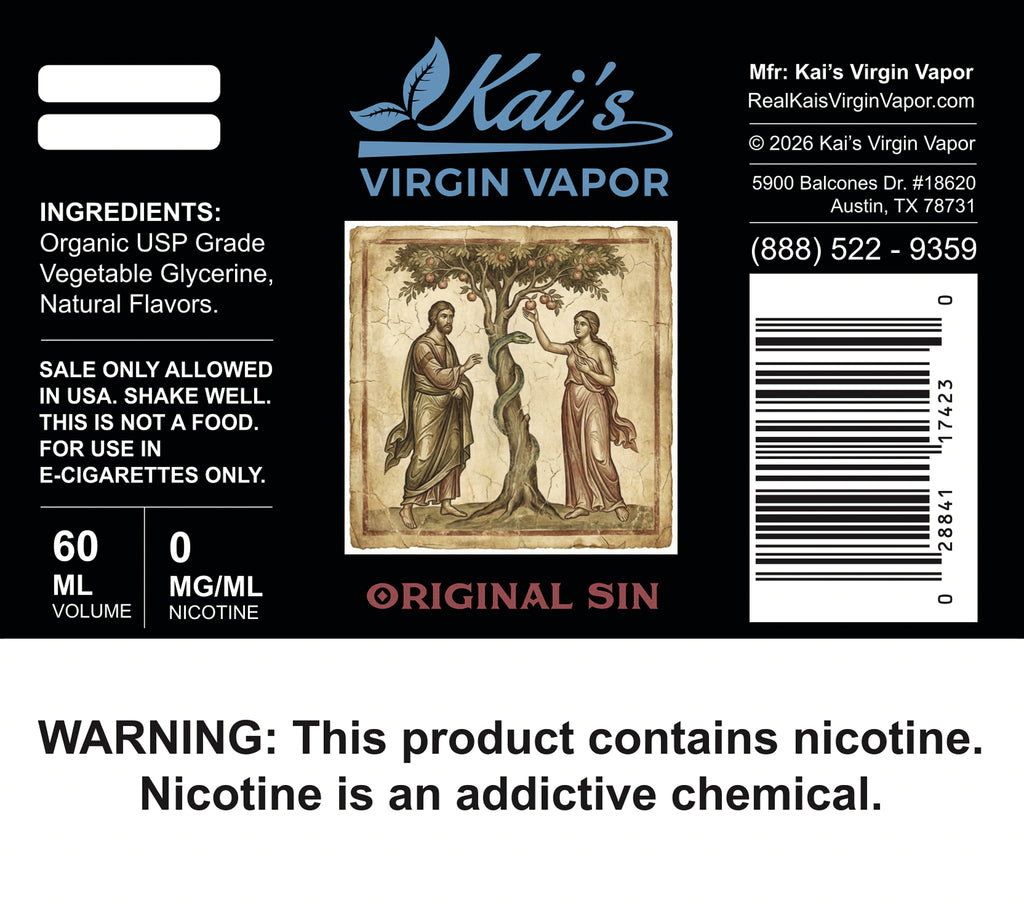 Original Sin 60 mL 0 mg Label