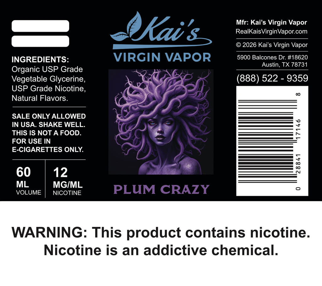 Plum Crazy Organic Vape Juice - Kai's Virgin Vapor