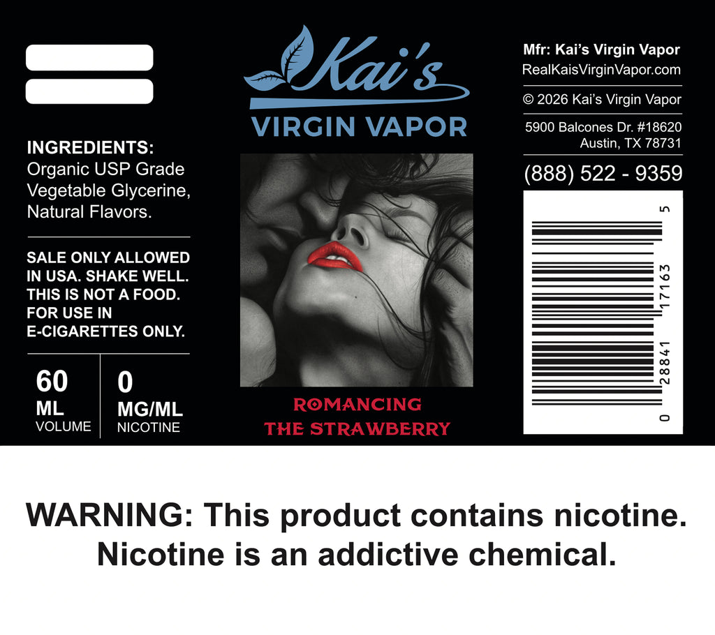 Romancing the Strawberry 60 mL 0 mg Label