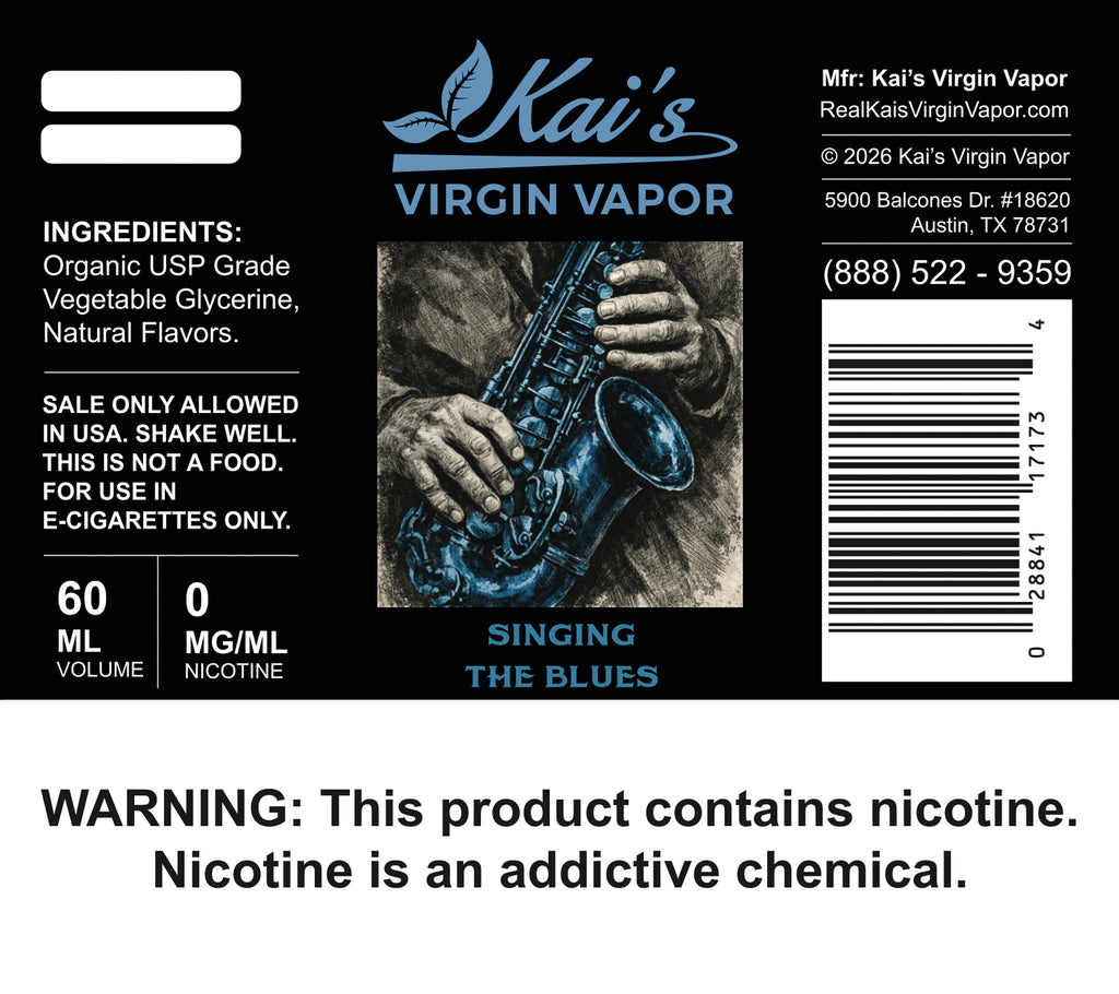 Singing the Blues 60 mL 0 mg Label