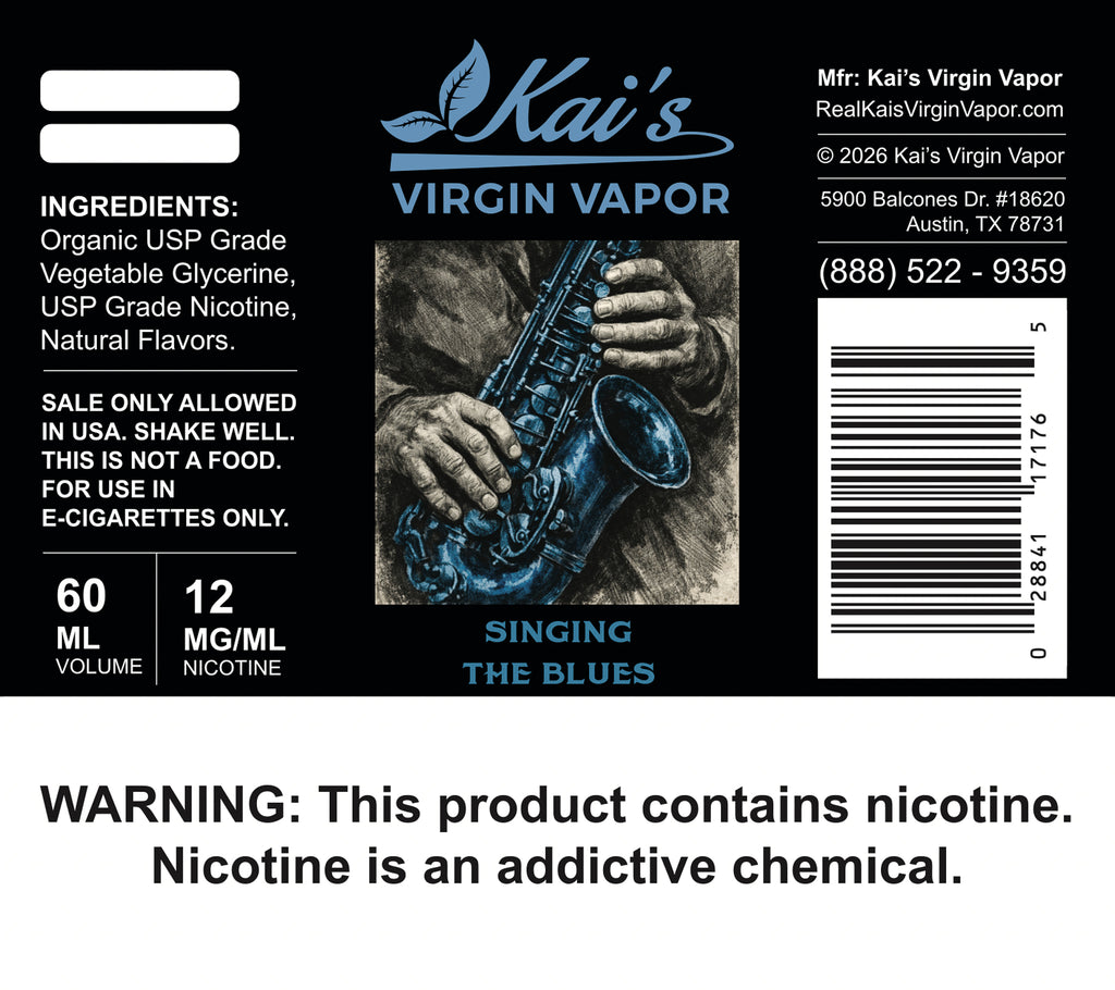 Singing the Blues 60 mL 12 mg Label