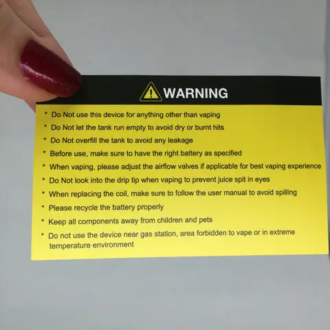 Vaporesso Veco One Plus Warning Card